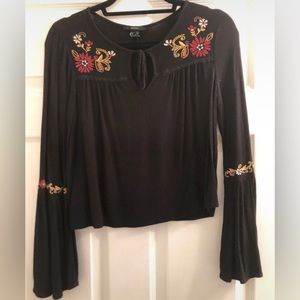 Black Peasant Top